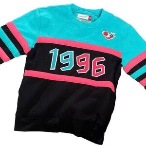 RARE 1996 Graphic Sweatshirt - Black, Pink, and Blue